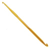 Крючок для вязания "Gamma" металлический, двухсторонний, цвет: желтый, диаметр 3-4 мм артикул 2592b.