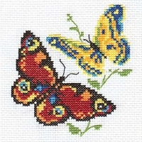 Набор для вышивания крестом "Бабочки-красавицы", 10 см х 11 см артикул 2643b.
